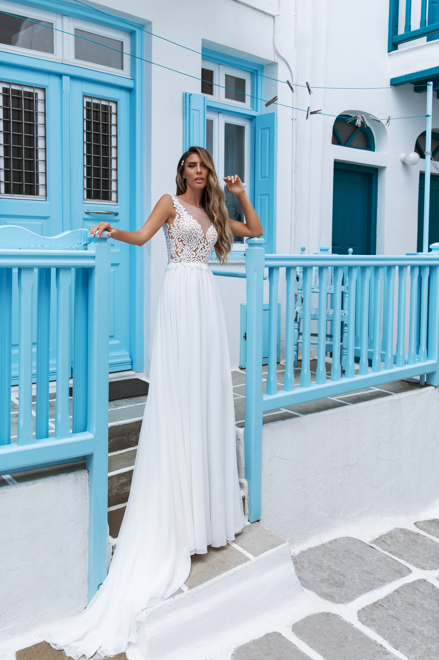 Mykonos brudekjole græsk stil