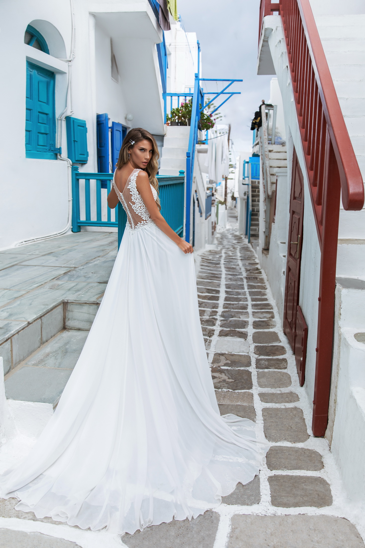 Mykonos brudekjole græsk stil
